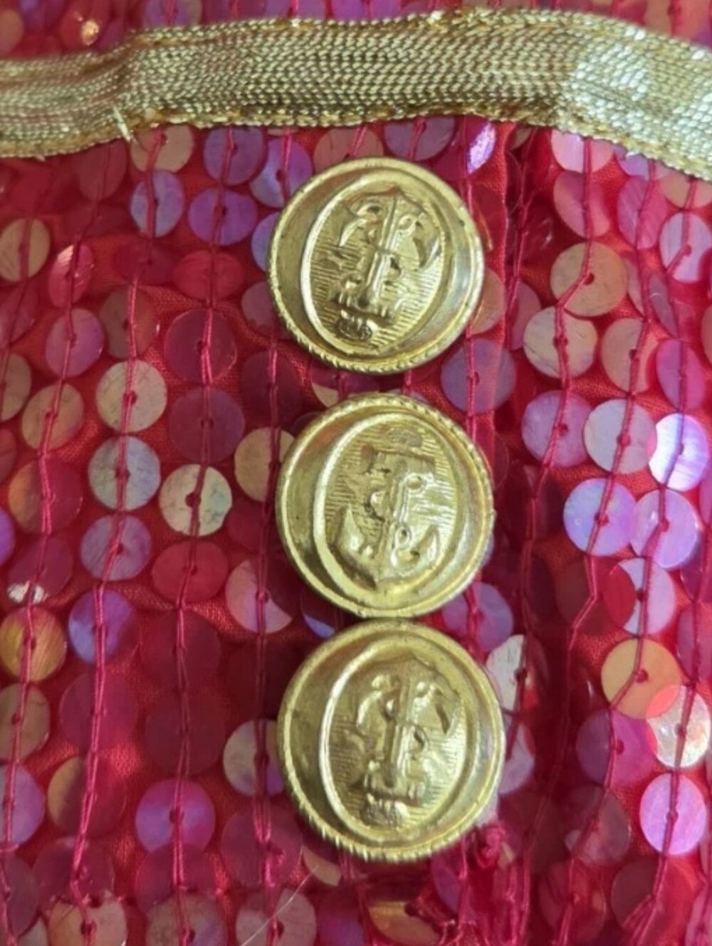 Red Sequin Double-Breasted Jacket with Gold Buttons 😮‍💨🔥🫰🏾(w/FLAW) - Picture 9 of 13
